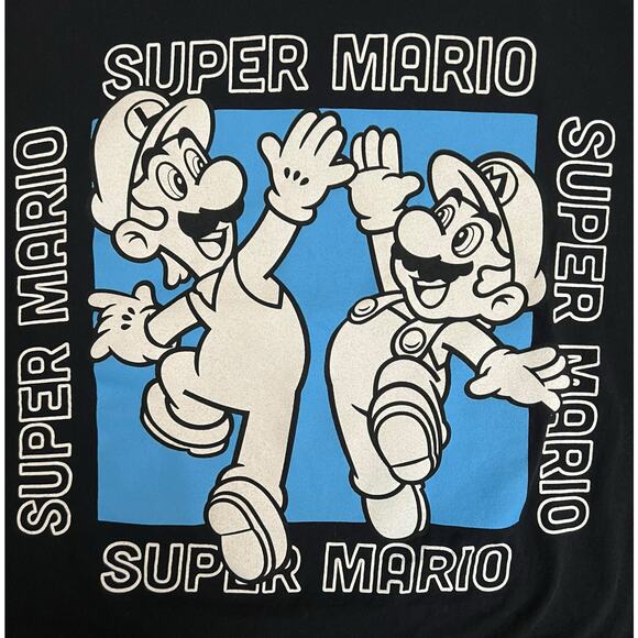 Super Mario and Luigi High Five Tee 3XL | Black Nintendo T-Shirt Retro Gaming - Picture 6 of 9